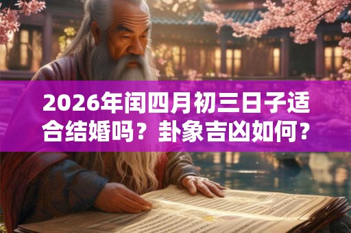 2026年闰四月初三日子适合结婚吗?卦象吉凶如何? 2026年闰四月初三日子适合结婚吗?卦象吉凶如何?