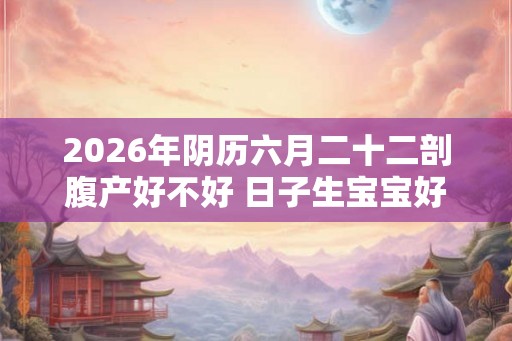2026年阴历六月二十二剖腹产好不好 日子生宝宝好吗