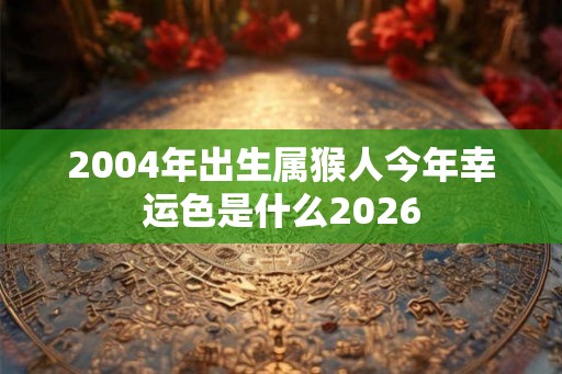 2004年出生属猴人今年幸运色是什么2026