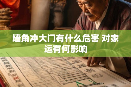 墙角冲大门有什么危害 对家运有何影响