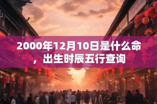 2000年12月10日是什么命,出生时辰五行查询 2000年12月10日是什么命,出生时辰五行查询