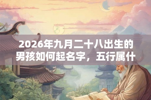 2026年九月二十八出生的男孩如何起名字，五行属什么