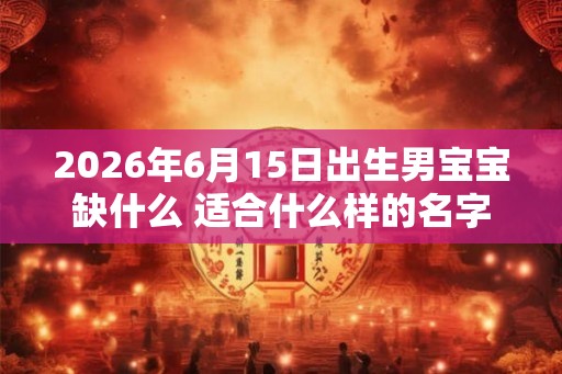 2026年6月15日出生男宝宝缺什么 适合什么样的名字