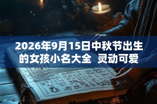 2026年9月15日中秋节出生的女孩小名大全  灵动可爱