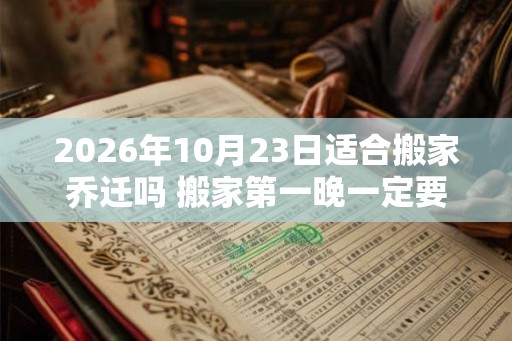 2026年10月23日适合搬家乔迁吗 搬家第一晚一定要入住吗
