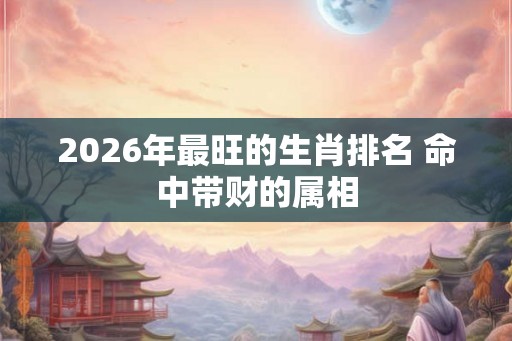 2026年最旺的生肖排名 命中带财的属相