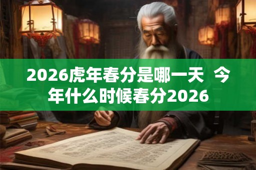2026虎年春分是哪一天  今年什么时候春分2026