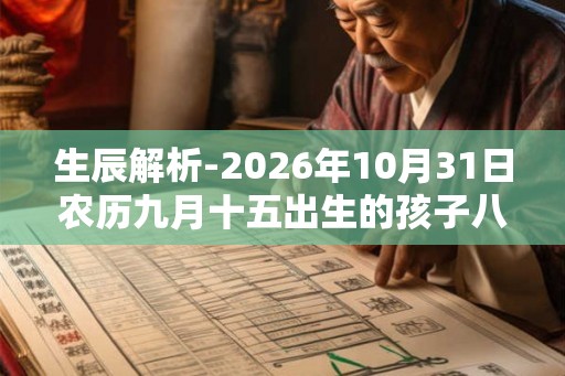 生辰解析-2026年10月31日农历九月十五出生的孩子八字起名 生辰解析-2026年10月31日农历九月十五出生的孩子八字起名
