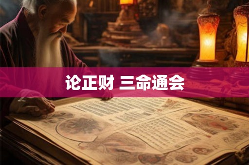 论正财 三命通会