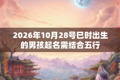 2026年10月28号巳时出生的男孩起名需结合五行