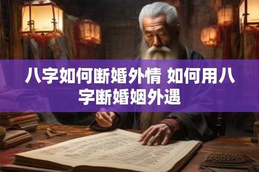 八字如何断婚外情 如何用八字断婚姻外遇