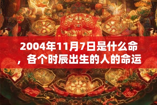 2004年11月7日是什么命，各个时辰出生的人的命运