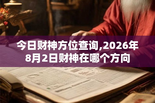 今日财神方位查询,2026年8月2日财神在哪个方向