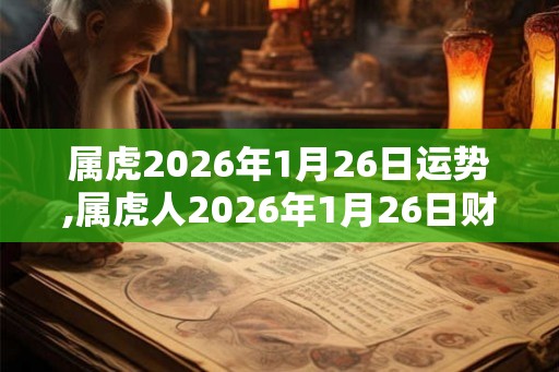 属虎2026年1月26日运势,属虎人2026年1月26日财运,生肖虎2026年1月26日运势