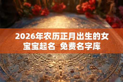 2026年农历正月出生的女宝宝起名  免费名字库