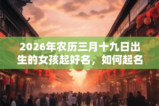 2026年农历三月十九日出生的女孩起好名，如何起名？