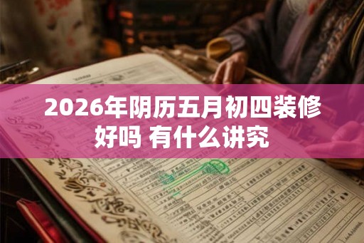 2026年阴历五月初四装修好吗 有什么讲究
