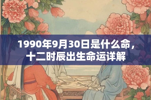 1990年9月30日是什么命，十二时辰出生命运详解