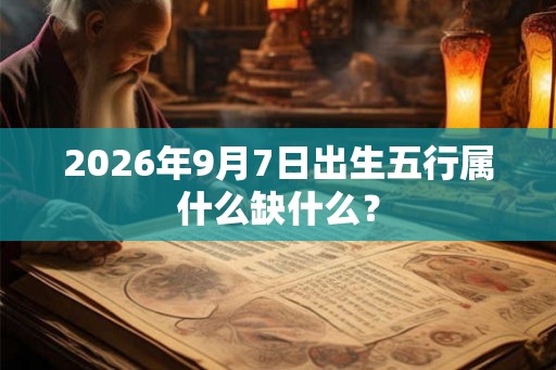 2026年9月7日出生五行属什么缺什么？