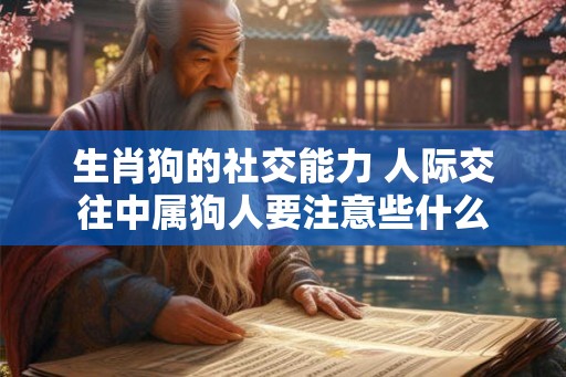 生肖狗的社交能力 人际交往中属狗人要注意些什么 生肖狗的社交能力 人际交往中属狗人要注意些什么