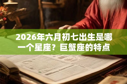 2026年六月初七出生是哪一个星座？巨蟹座的特点