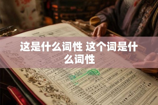这是什么词性 这个词是什么词性