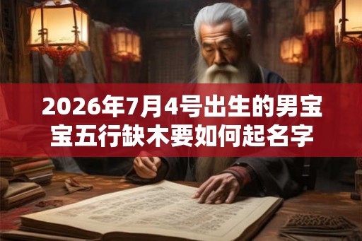 2026年7月4号出生的男宝宝五行缺木要如何起名字