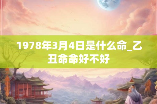 1978年3月4日是什么命_乙丑命命好不好