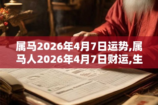 属马2026年4月7日运势,属马人2026年4月7日财运,生肖马2026年4月7日运势 属马2026年4月7日运势,属马人2026年4月7日财运,生肖马2026年4月7日运势