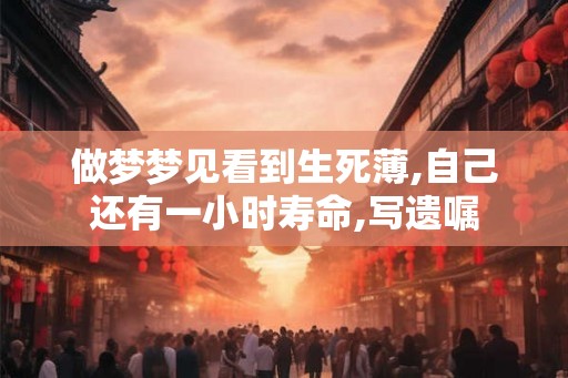 做梦梦见看到生死薄,自己还有一小时寿命,写遗嘱