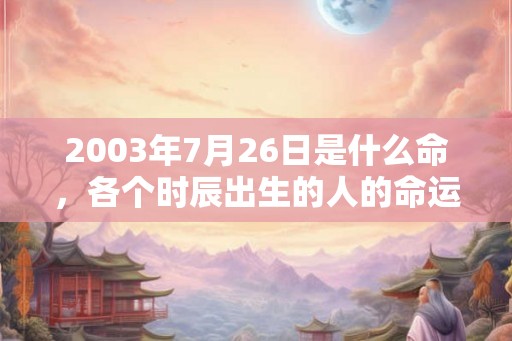 2003年7月26日是什么命,各个时辰出生的人的命运 2003年7月26日是什么命,各个时辰出生的人的命运
