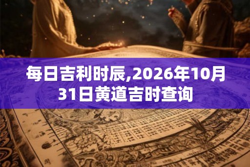 每日吉利时辰,2026年10月31日黄道吉时查询