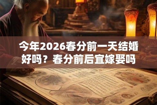 今年2026春分前一天结婚好吗？春分前后宜嫁娶吗