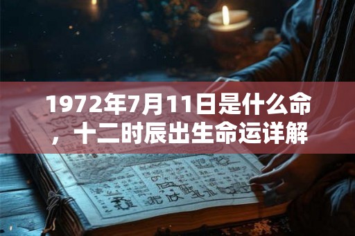 1972年7月11日是什么命，十二时辰出生命运详解