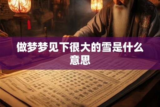 做梦梦见下很大的雪是什么意思