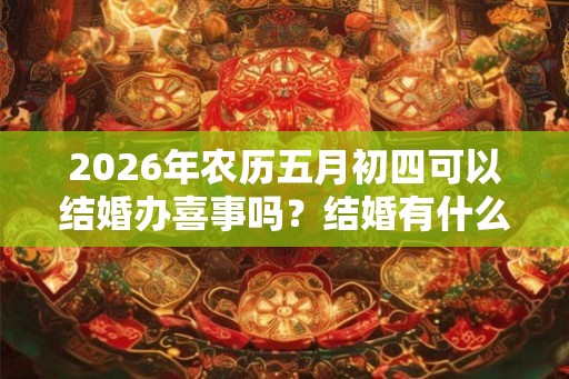 2026年农历五月初四可以结婚办喜事吗？结婚有什么讲究？