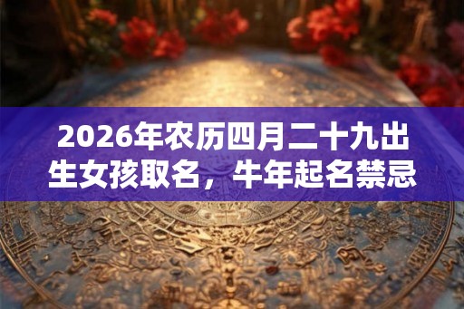 2026年农历四月二十九出生女孩取名，牛年起名禁忌一览！