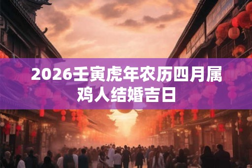 2026壬寅虎年农历四月属鸡人结婚吉日
