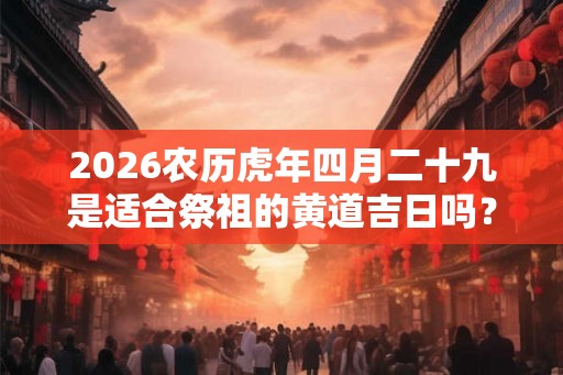 2026农历虎年四月二十九是适合祭祖的黄道吉日吗? 2026农历虎年四月二十九是适合祭祖的黄道吉日吗?
