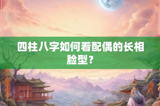 四柱八字如何看配偶的长相脸型? 四柱八字如何看配偶的长相脸型?