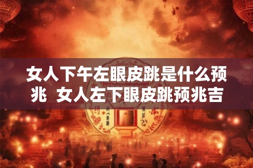 女人下午左眼皮跳是什么预兆 女人左下眼皮跳预兆吉凶时间 女人下午左眼皮跳是什么预兆 女人左下眼皮跳预兆吉凶时间