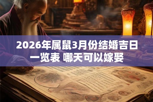 2026年属鼠3月份结婚吉日一览表 哪天可以嫁娶