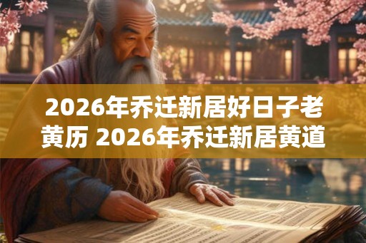 2026年乔迁新居好日子老黄历 2026年乔迁新居黄道吉日一览表