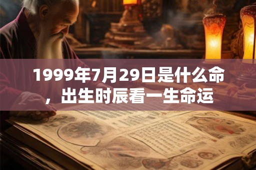 1999年7月29日是什么命，出生时辰看一生命运