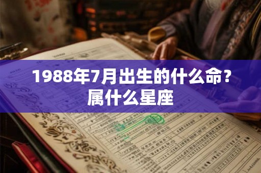 1988年7月出生的什么命？属什么星座