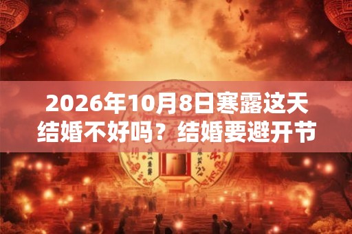 2026年10月8日寒露这天结婚不好吗？结婚要避开节气吗？