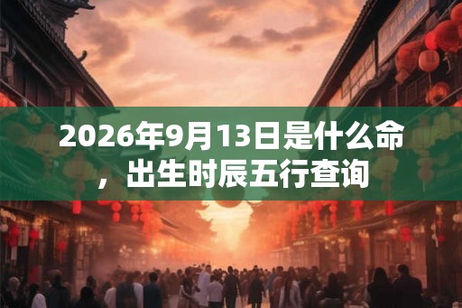 2026年9月13日是什么命，出生时辰五行查询