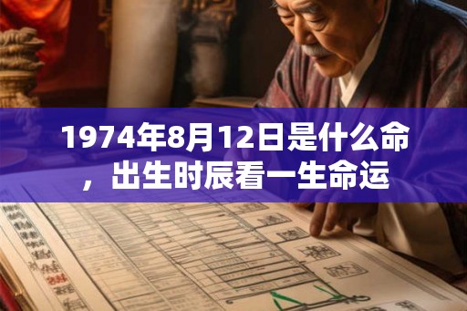 1974年8月12日是什么命，出生时辰看一生命运