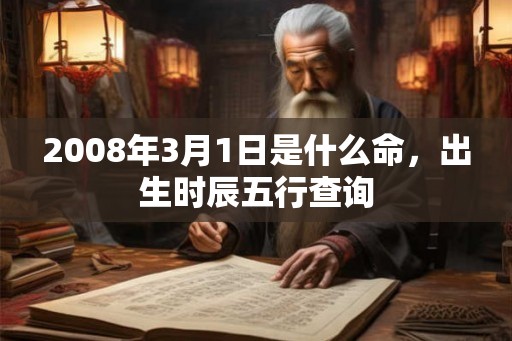 2008年3月1日是什么命，出生时辰五行查询