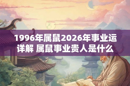 1996年属鼠2026年事业运详解 属鼠事业贵人是什么属相